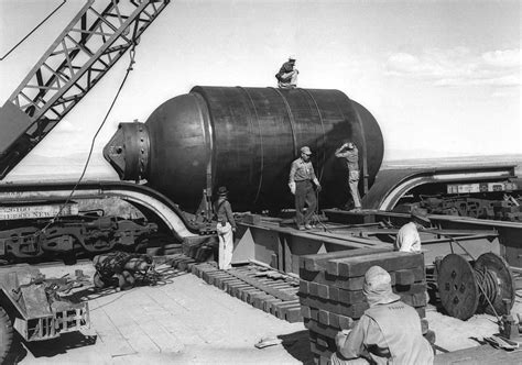 drop tower for plutonium container tests|Manhattan Project: The Trinity Test, July 16, 1945.